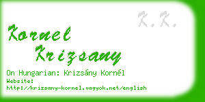 kornel krizsany business card